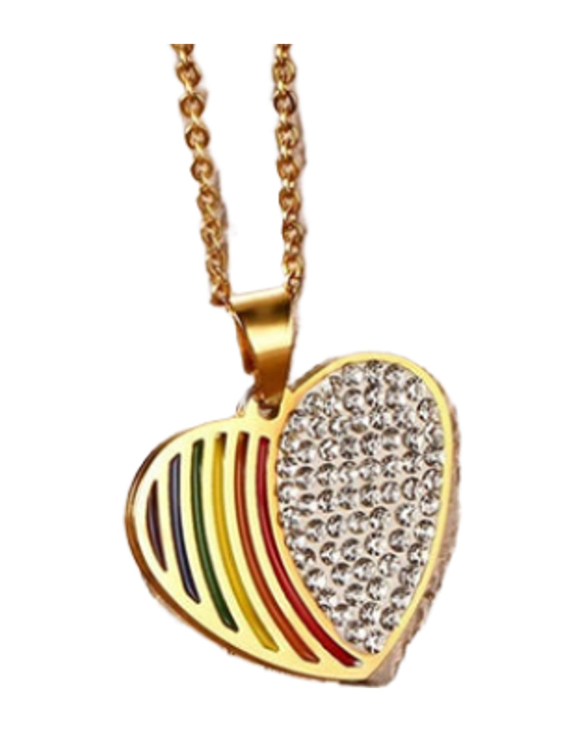 Lgbt Six-color Rainbow Titanium Steel Pendant Necklace photo 9