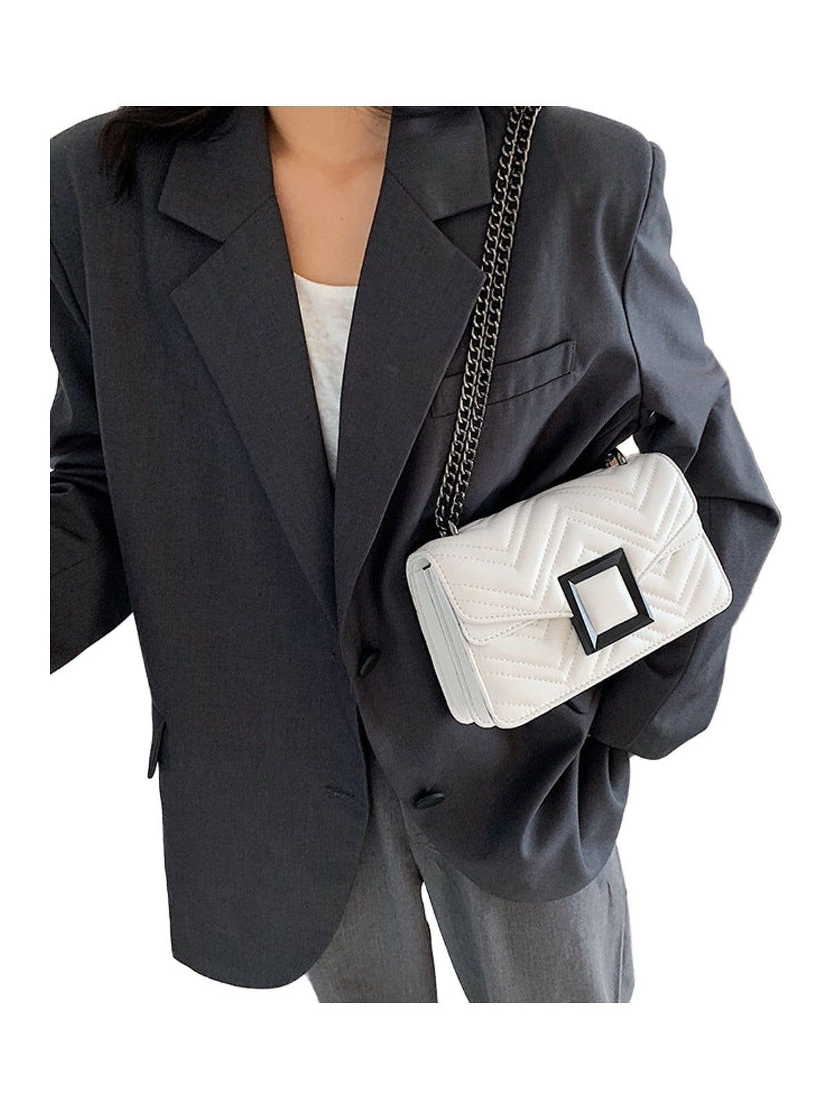 One-shoulder Chain Bag Embroidery Thread Crossbody