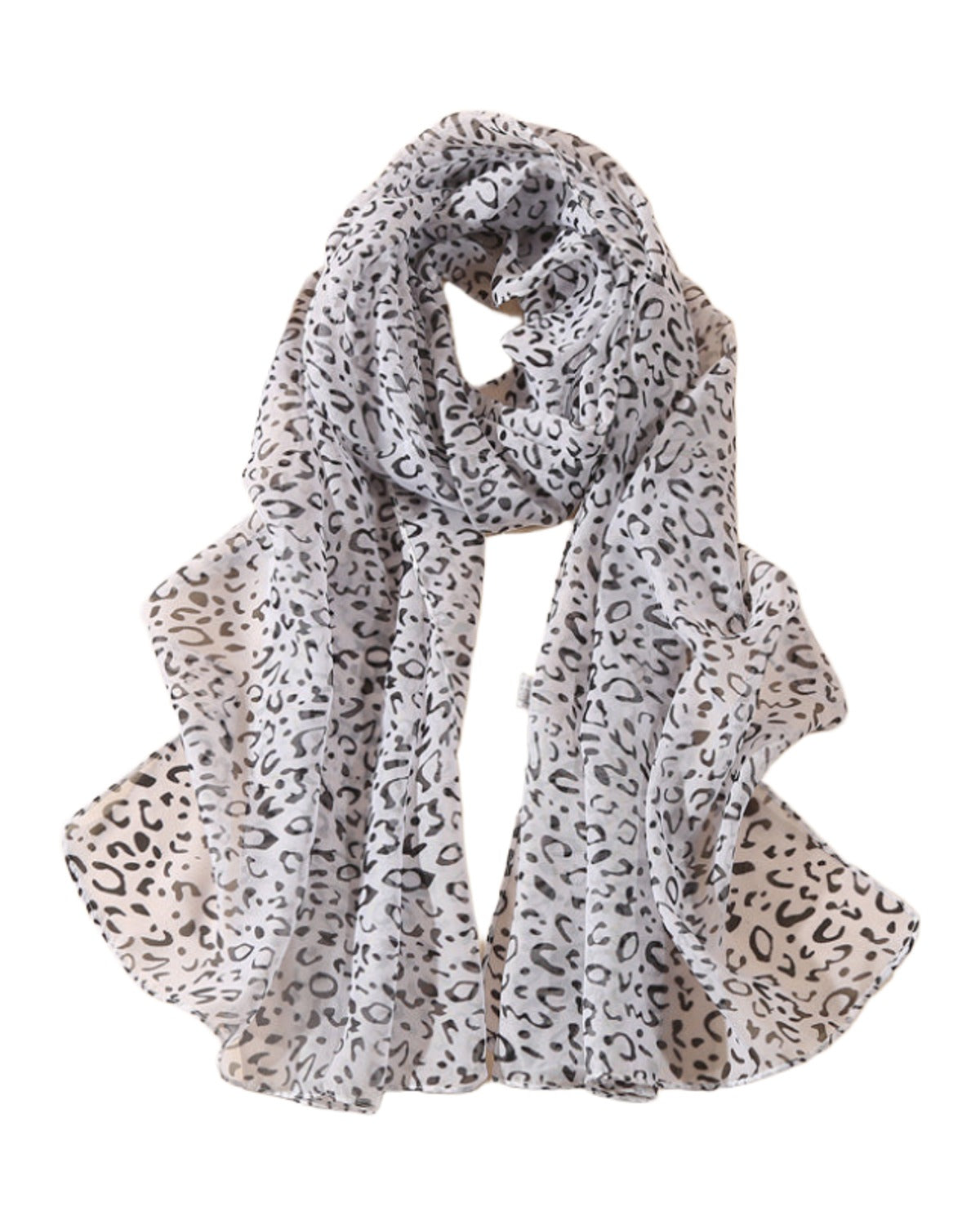 Leopard Chiffon Scarf Thin Shawl photo 3