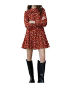 Printed Long Sleeve High Waist Dress photo 1