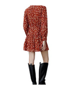 Printed Long Sleeve High Waist Dress photo 3