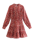 Printed Long Sleeve High Waist Dress photo 6