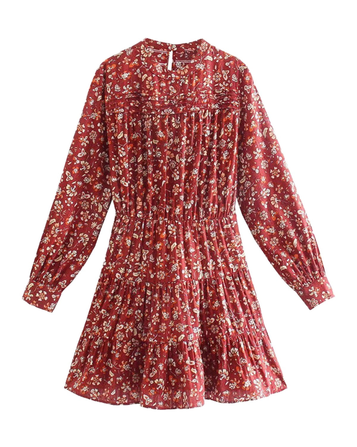 Printed Long Sleeve High Waist Dress photo 6