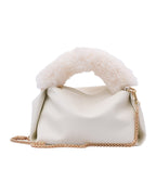 Solid Color One-shoulder Chain Plush Handbag photo 2