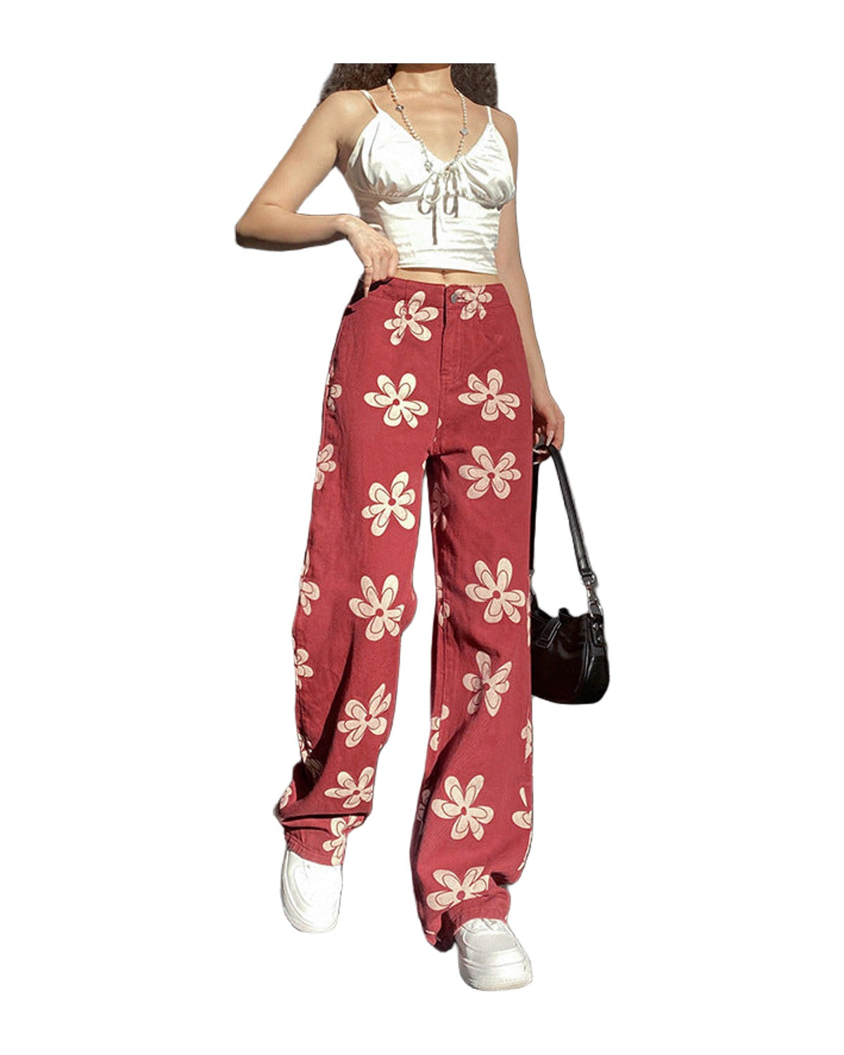 Printed Low-rise Wide-leg Jeans photo 1