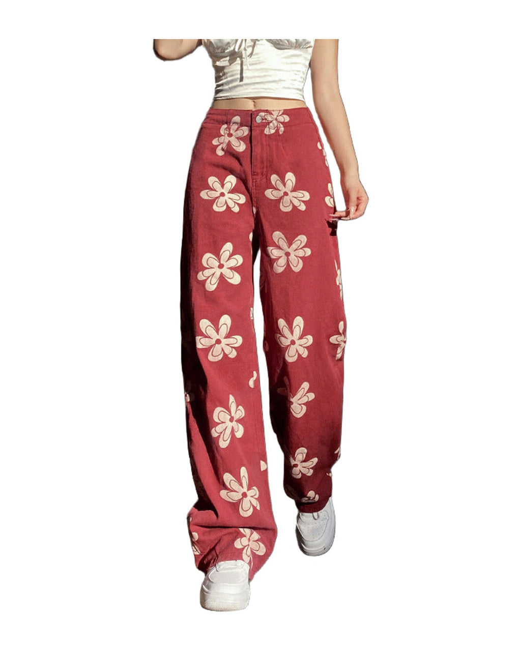 Printed Low-rise Wide-leg Jeans photo 2