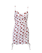 Deep V Floral Print Bag Hip Skirt photo 5