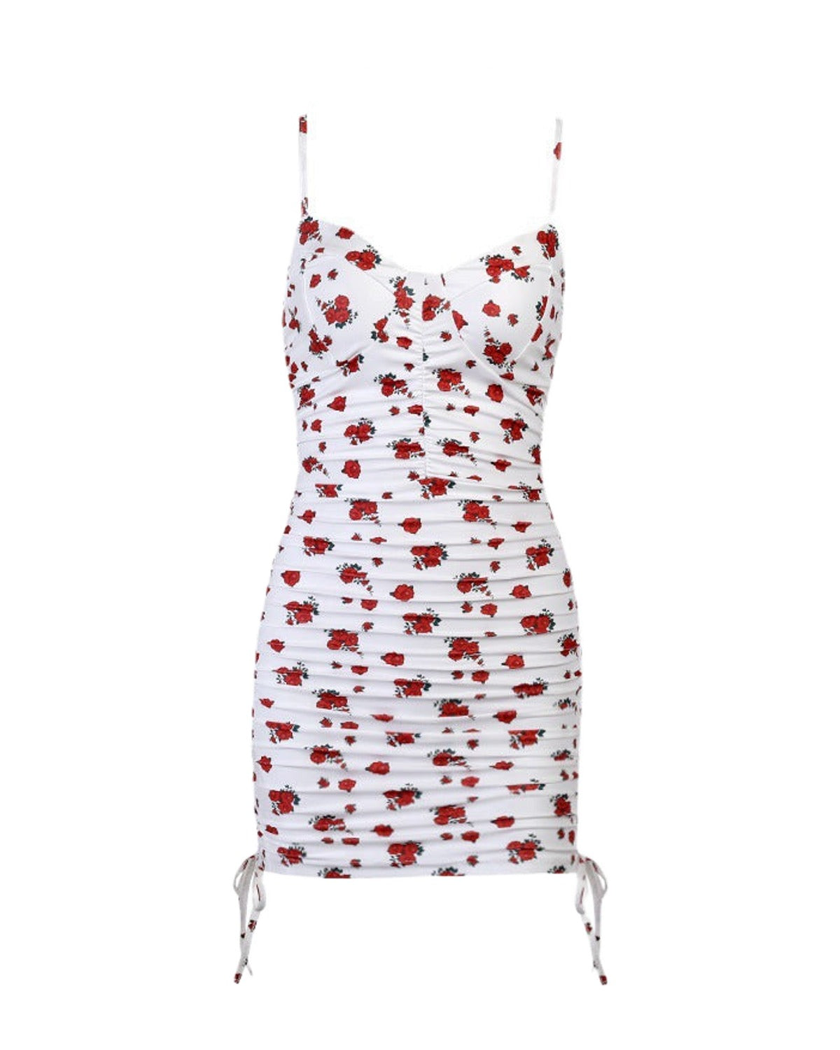 Deep V Floral Print Bag Hip Skirt photo 5
