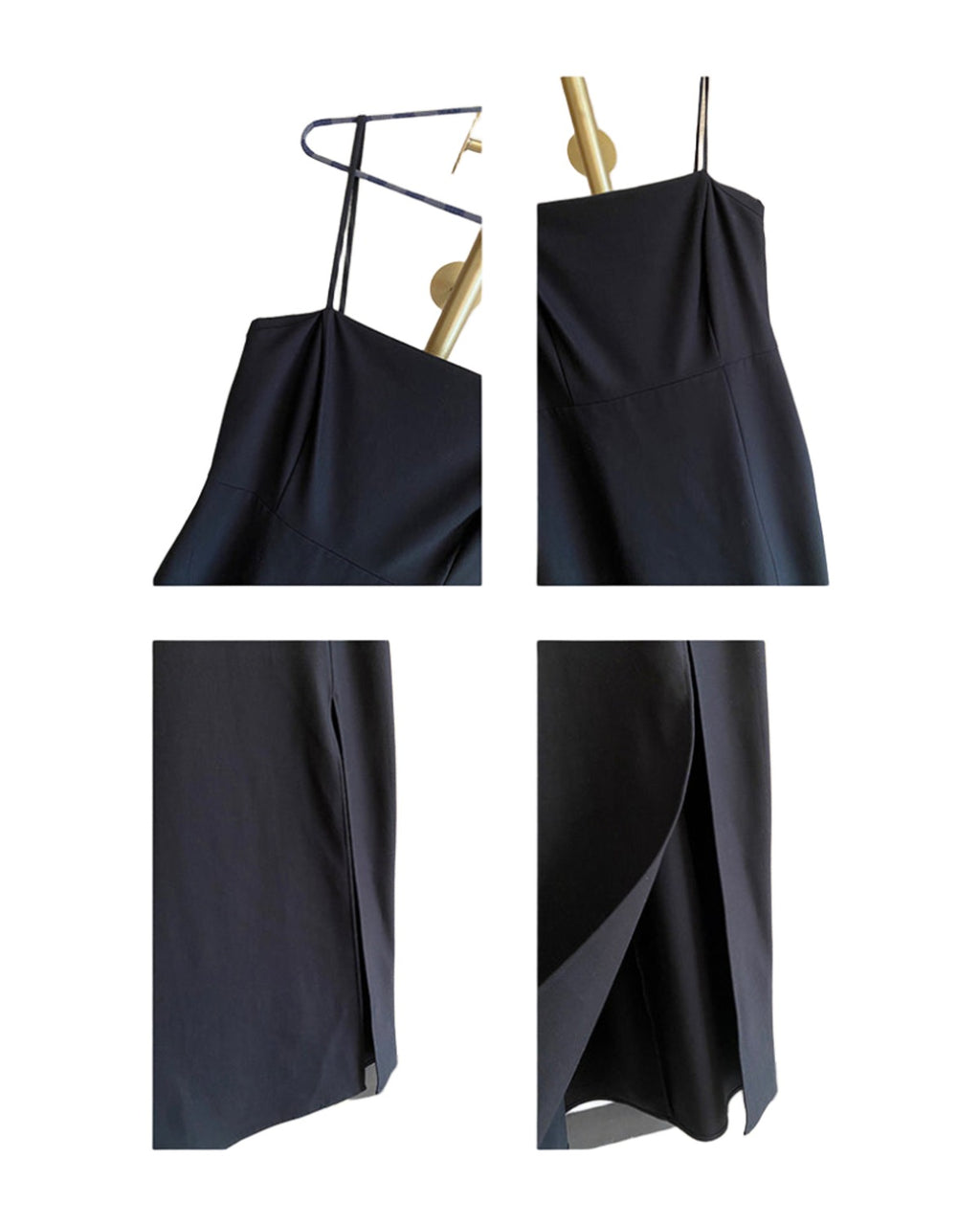 Slim Fit Black Slip Dress Midi photo 2