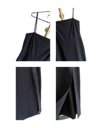 Slim Fit Black Slip Dress Midi photo 2