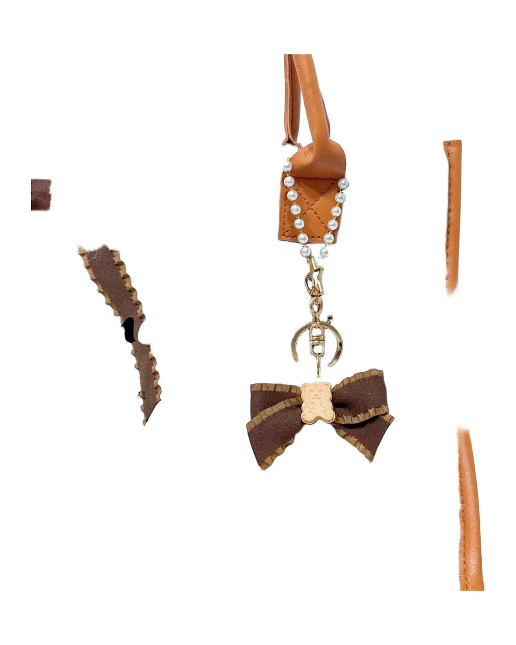 Cow Pattern Plush Bow Sweet Cute Shoulder Bag photo 4