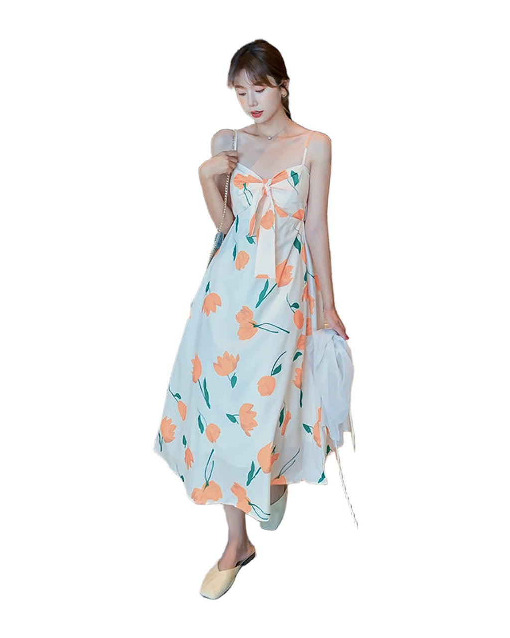 Tie-bow Floral Dress Holiday Midi photo 1