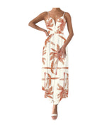 V Neck Floral Spaghetti Strap Summer Casual Swing Dress photo 1