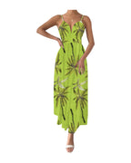 V Neck Floral Spaghetti Strap Summer Casual Swing Dress photo 2