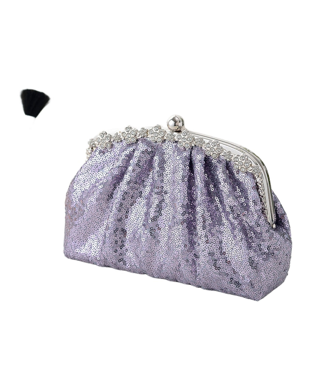 Floral Diamond Sequin Party Crossbody Tote Bag photo 4
