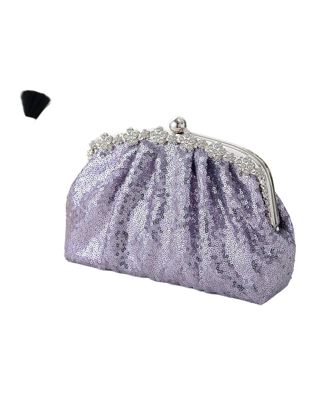Floral Diamond Sequin Party Crossbody Tote Bag photo 4