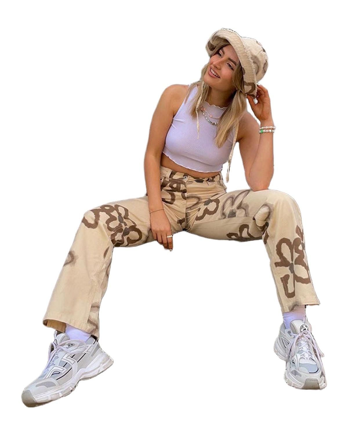 Street Print Straight Leg Jeans Casual photo 5