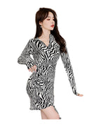 Half Turtleneck Leopard Print Dress photo 1