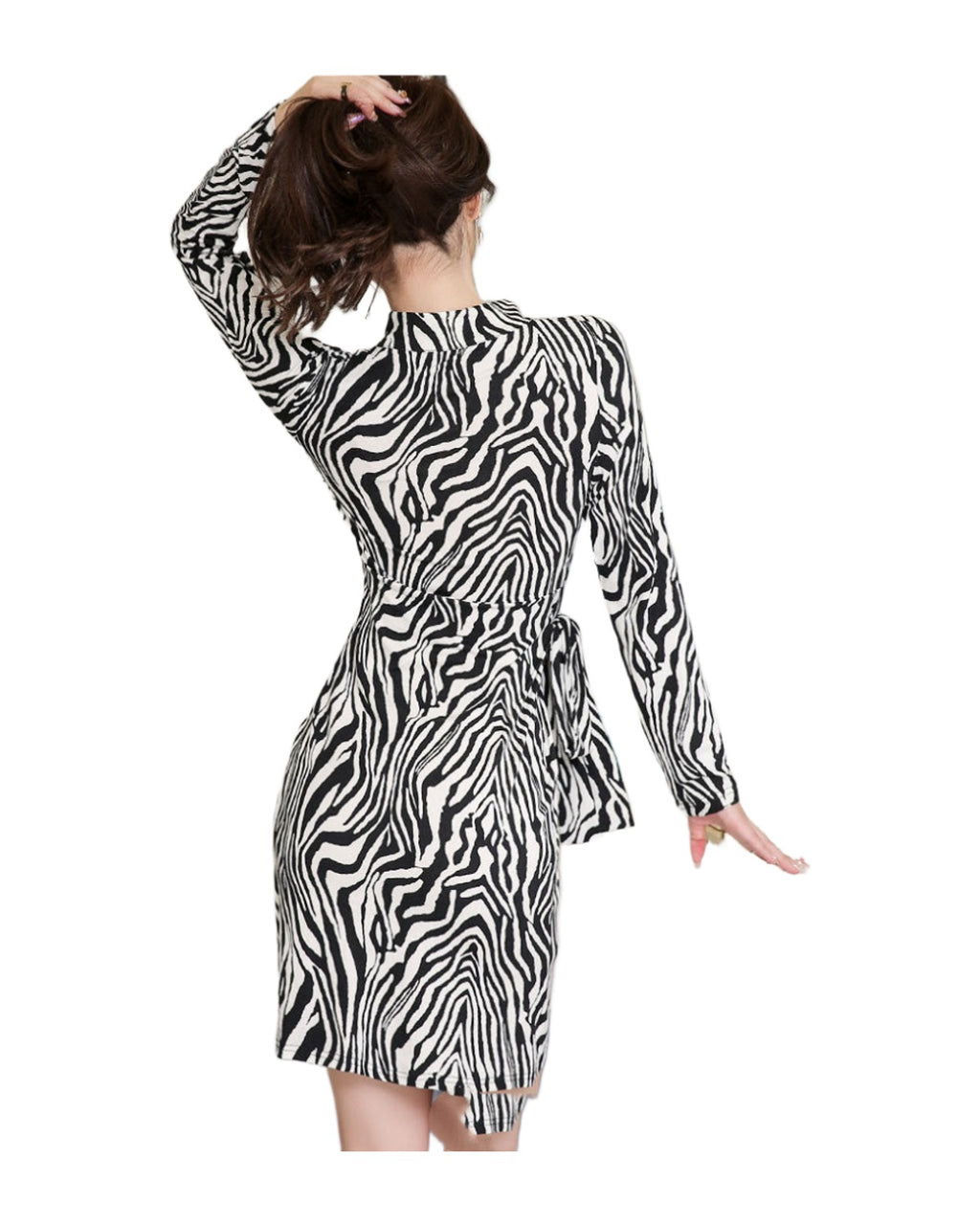 Half Turtleneck Leopard Print Dress photo 5