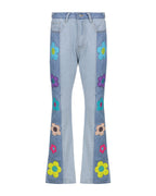 Pattern Colorblock Bootcut Jeans photo 3
