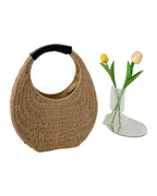 Oval Simple Rattan Moon Handbag photo 1
