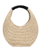 Oval Simple Rattan Moon Handbag photo 6