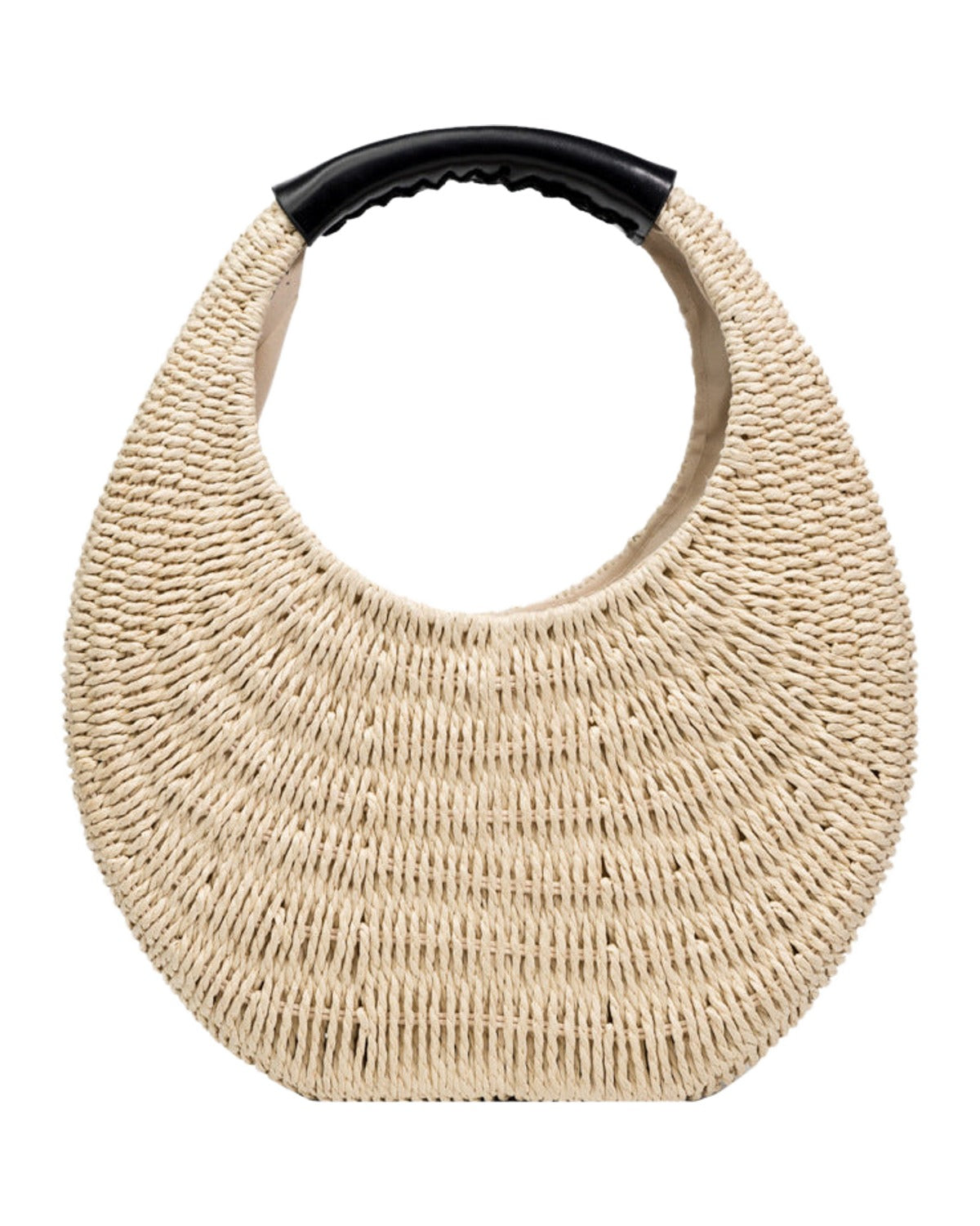 Oval Simple Rattan Moon Handbag photo 6
