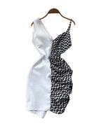 Contrast Panel Chic Slip Dress photo 2