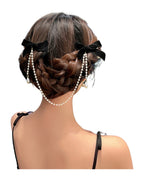 Bow Pearl Fringe Hair Clip photo 1