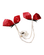 Bow Pearl Fringe Hair Clip photo 3