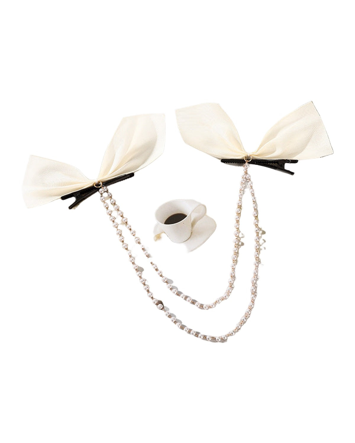Bow Pearl Fringe Hair Clip photo 6