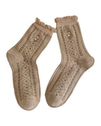 Cute Lace Rhombus Preppy Stockings photo 8