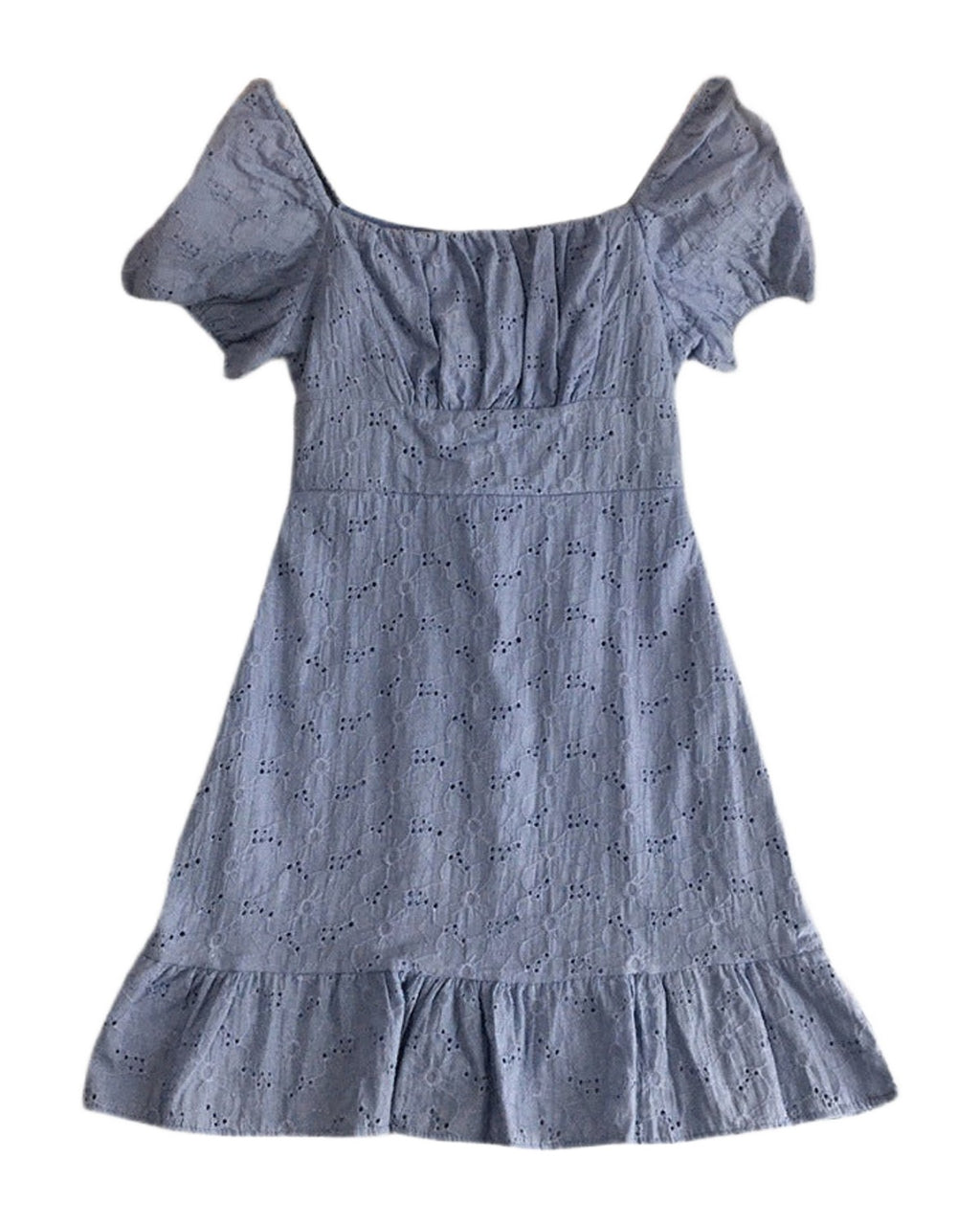 French Lace Neck Waist Square Dress photo 6