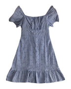 French Lace Neck Waist Square Dress photo 6