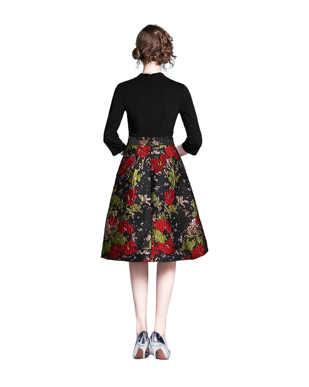 Jacquard Stitching Large Swing Dress photo 3