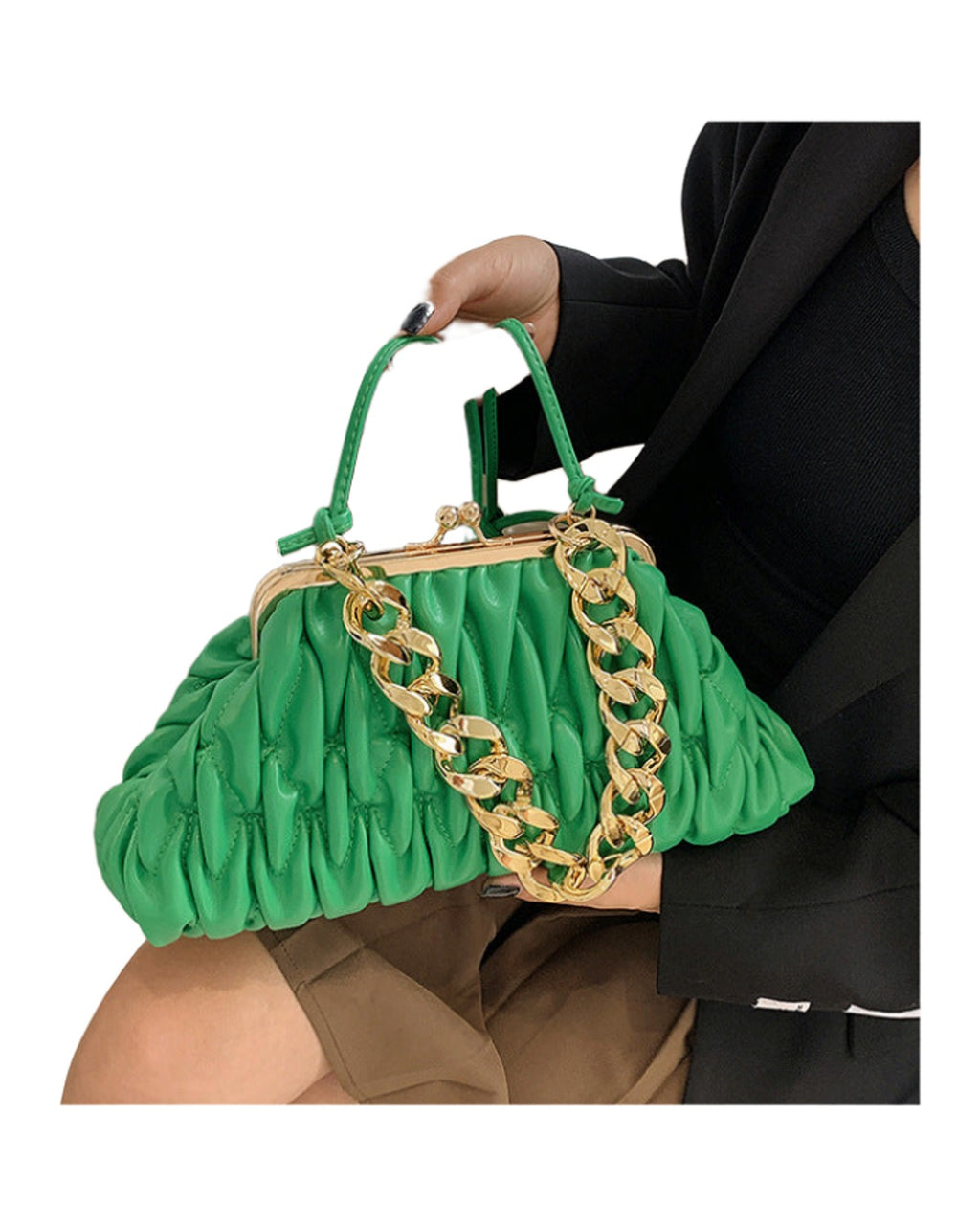 Autumn Embroidery Line Rhombus Chain Shoulder Bag photo 1