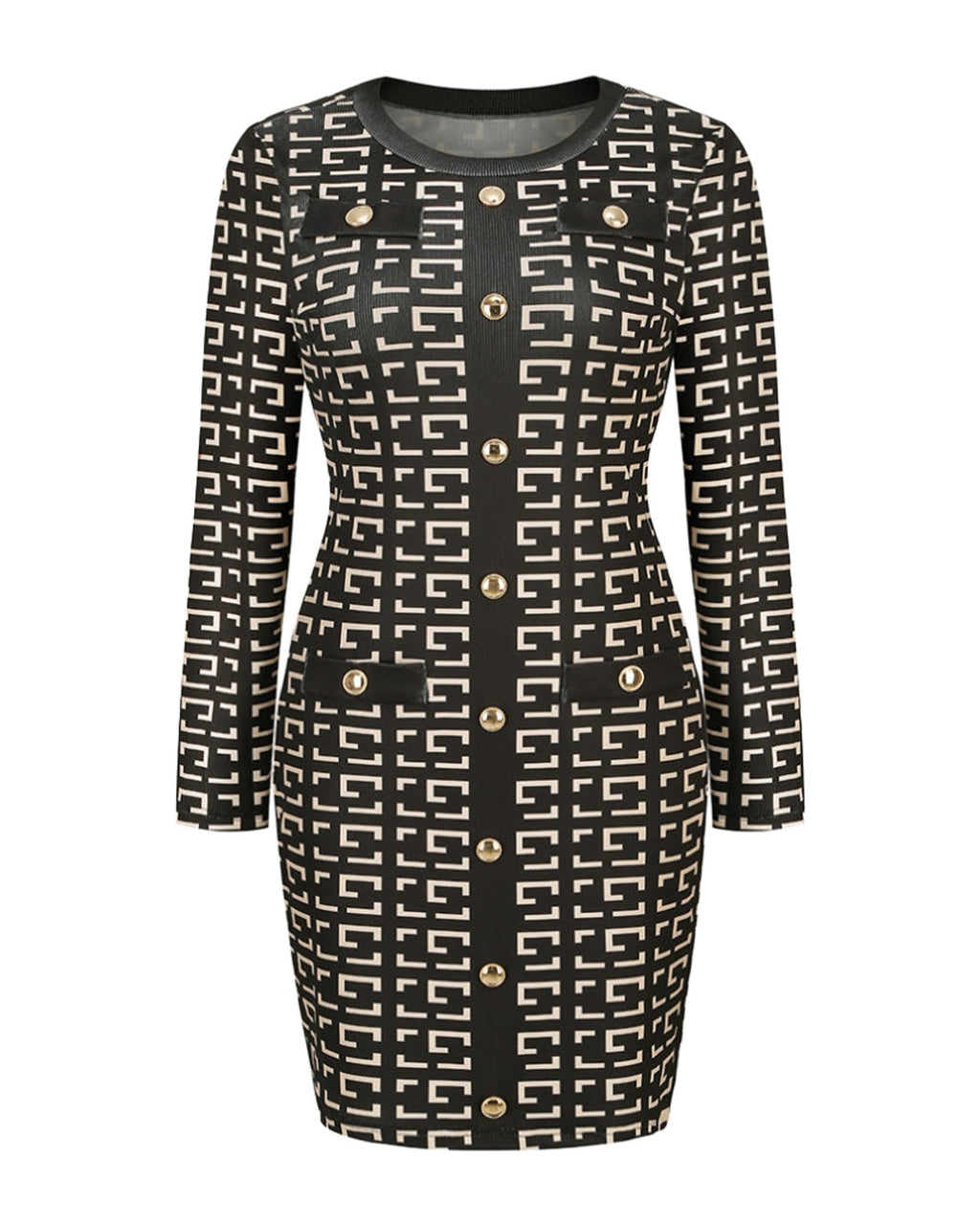 Slim Knitted Button Dress photo 2