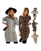 Slim Knitted Button Dress photo 7