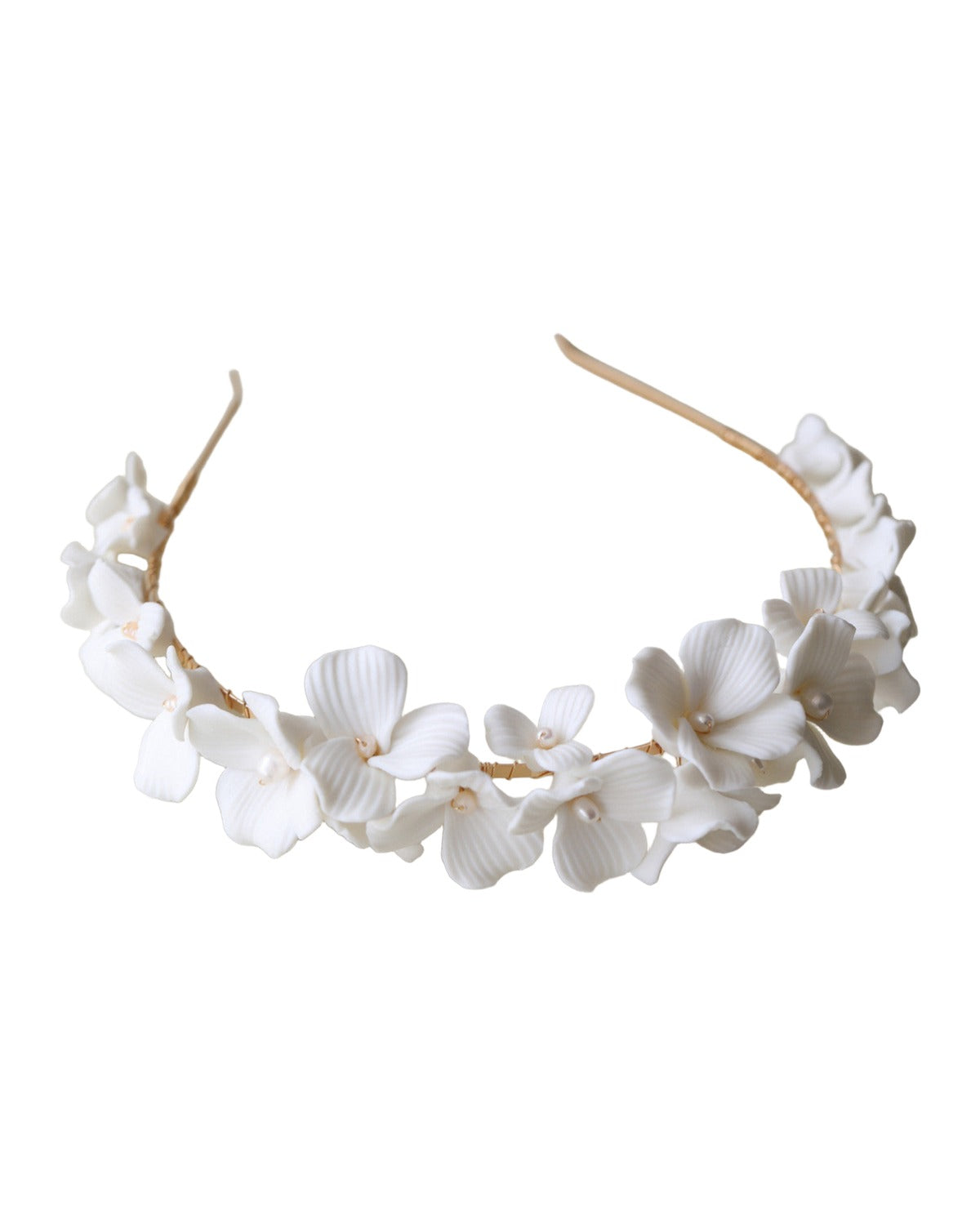 Bridal Simple Ceramic Flower Headband photo 5