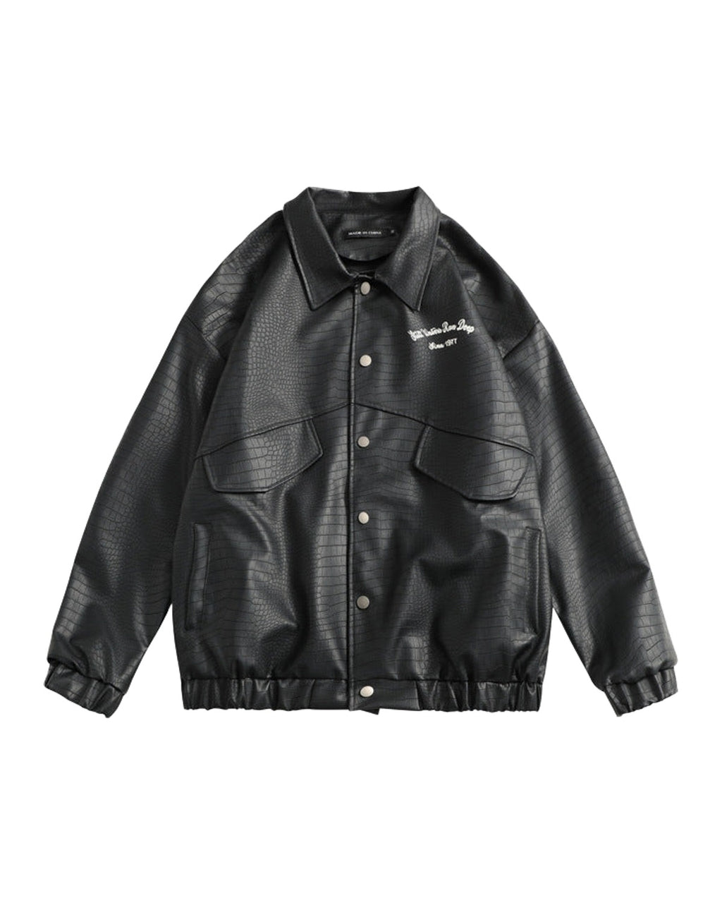Leather Jacket Lapel Loose Retro Top photo 1