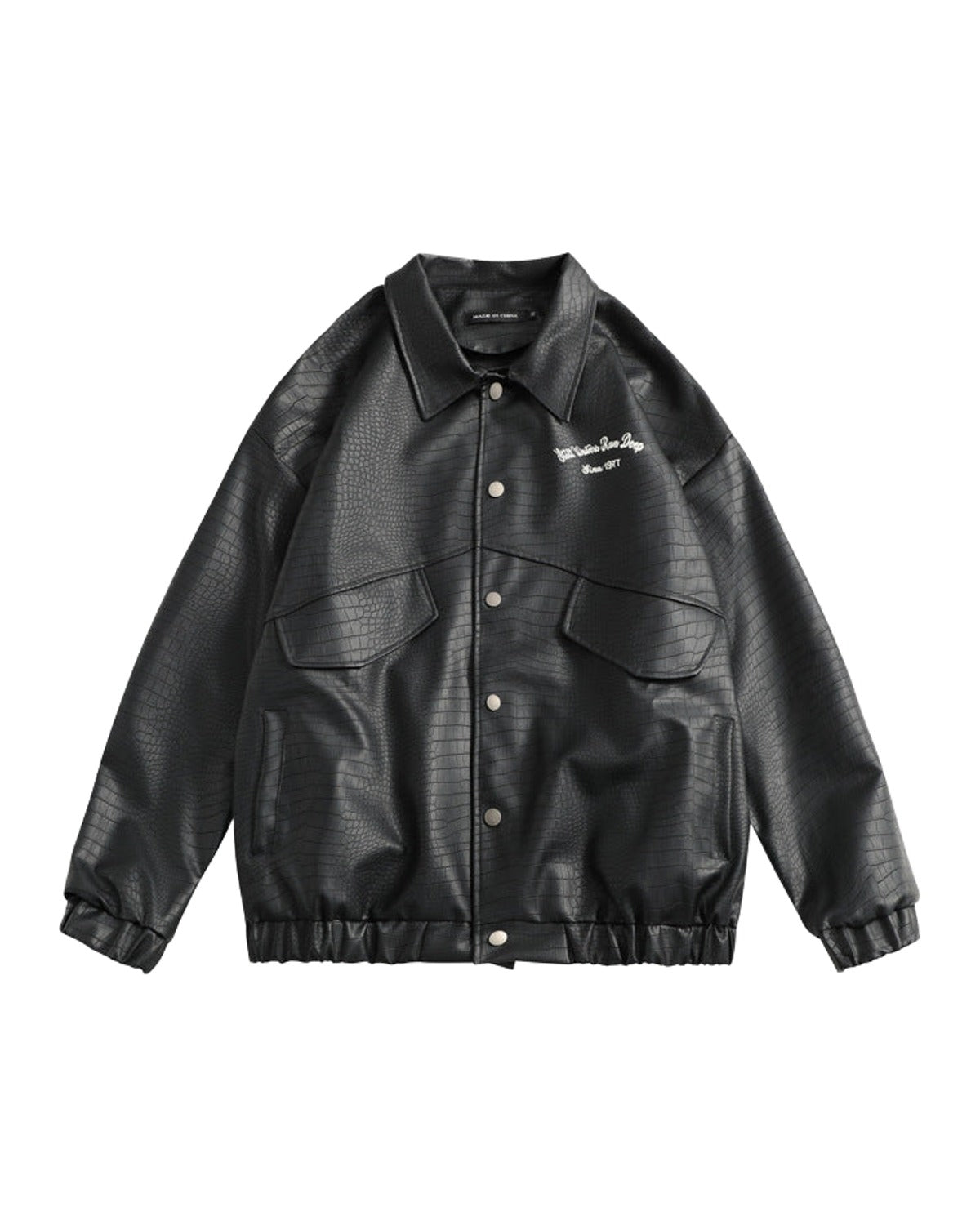 Leather Jacket Lapel Loose Retro Top photo 1