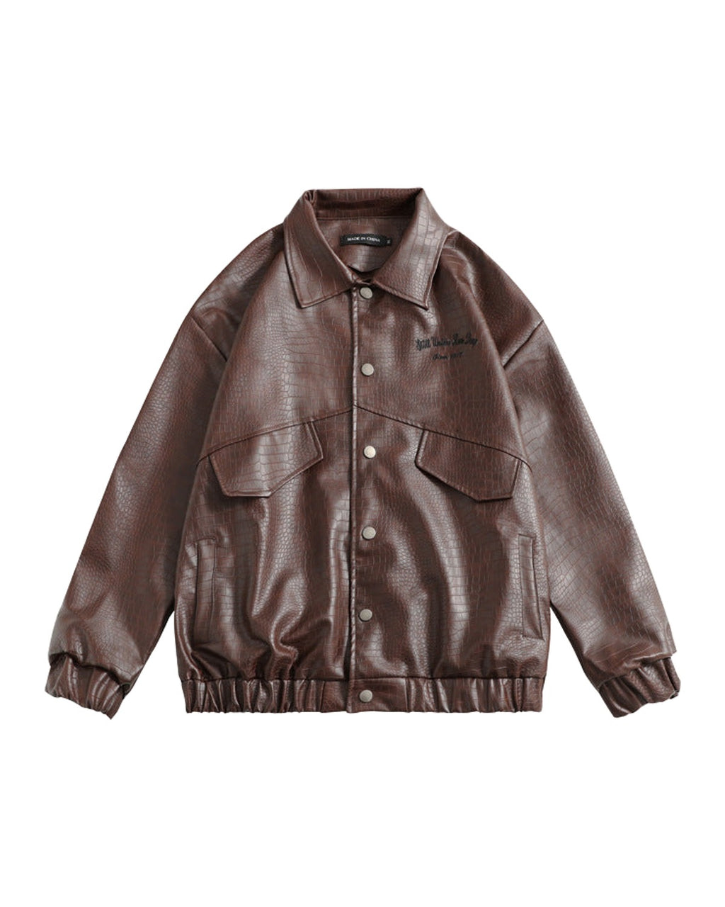 Leather Jacket Lapel Loose Retro Top photo 3