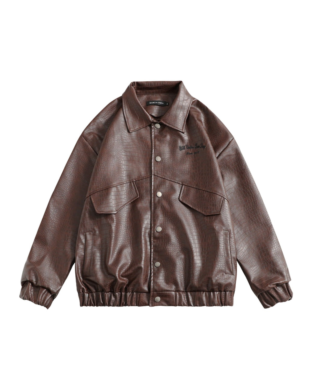 Leather Jacket Lapel Loose Retro Top photo 3