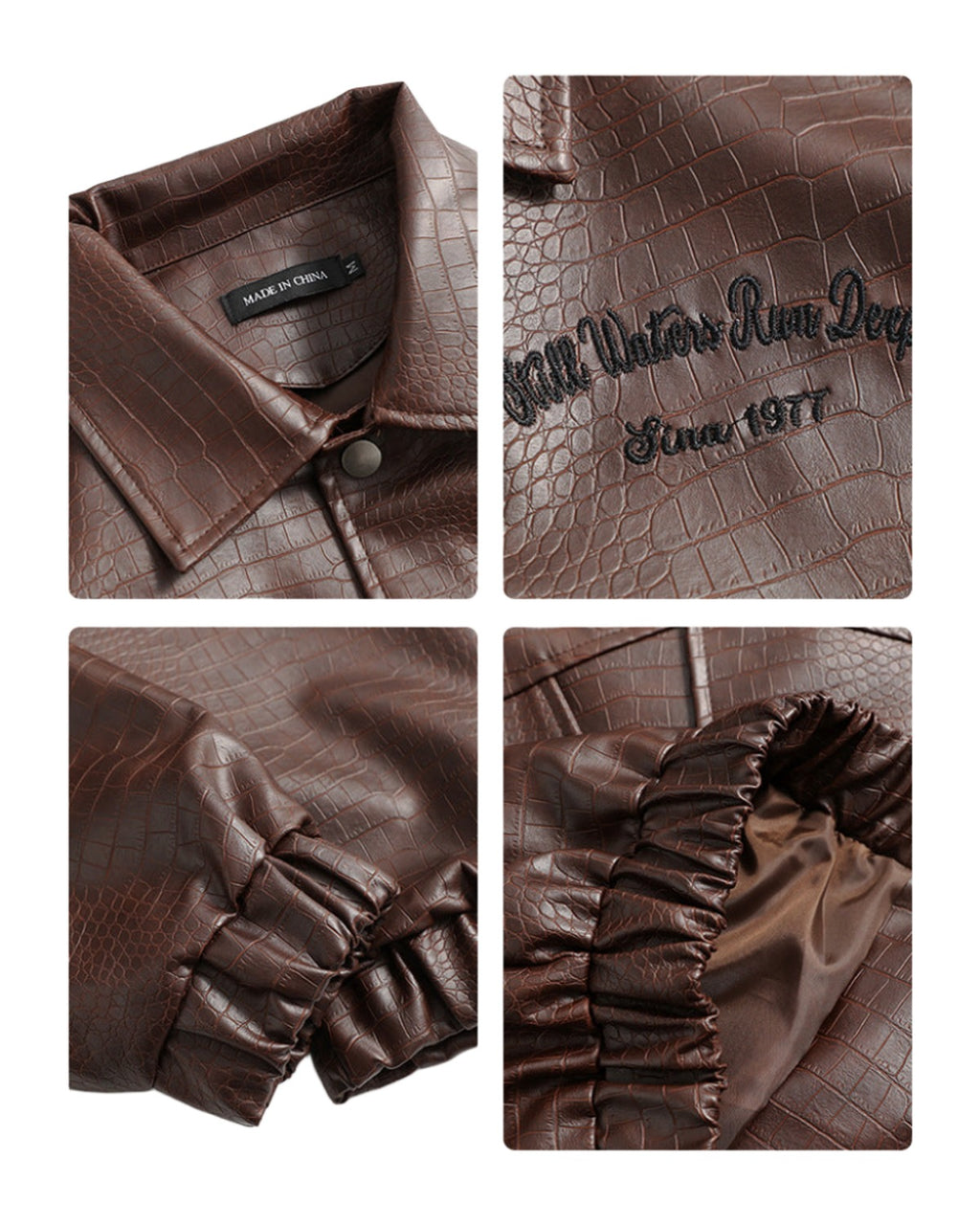 Leather Jacket Lapel Loose Retro Top photo 4