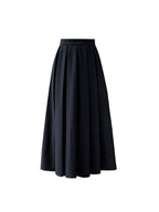 Long Coffee Colored Woolen Word Umbrella Skirt