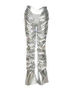 Faux Leather Low-rise Street Snap Straight Leg Casual Pants photo 4