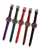 Green Leather Strap Belt Calendar Watch photo 1