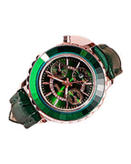Green Leather Strap Belt Calendar Watch photo 14