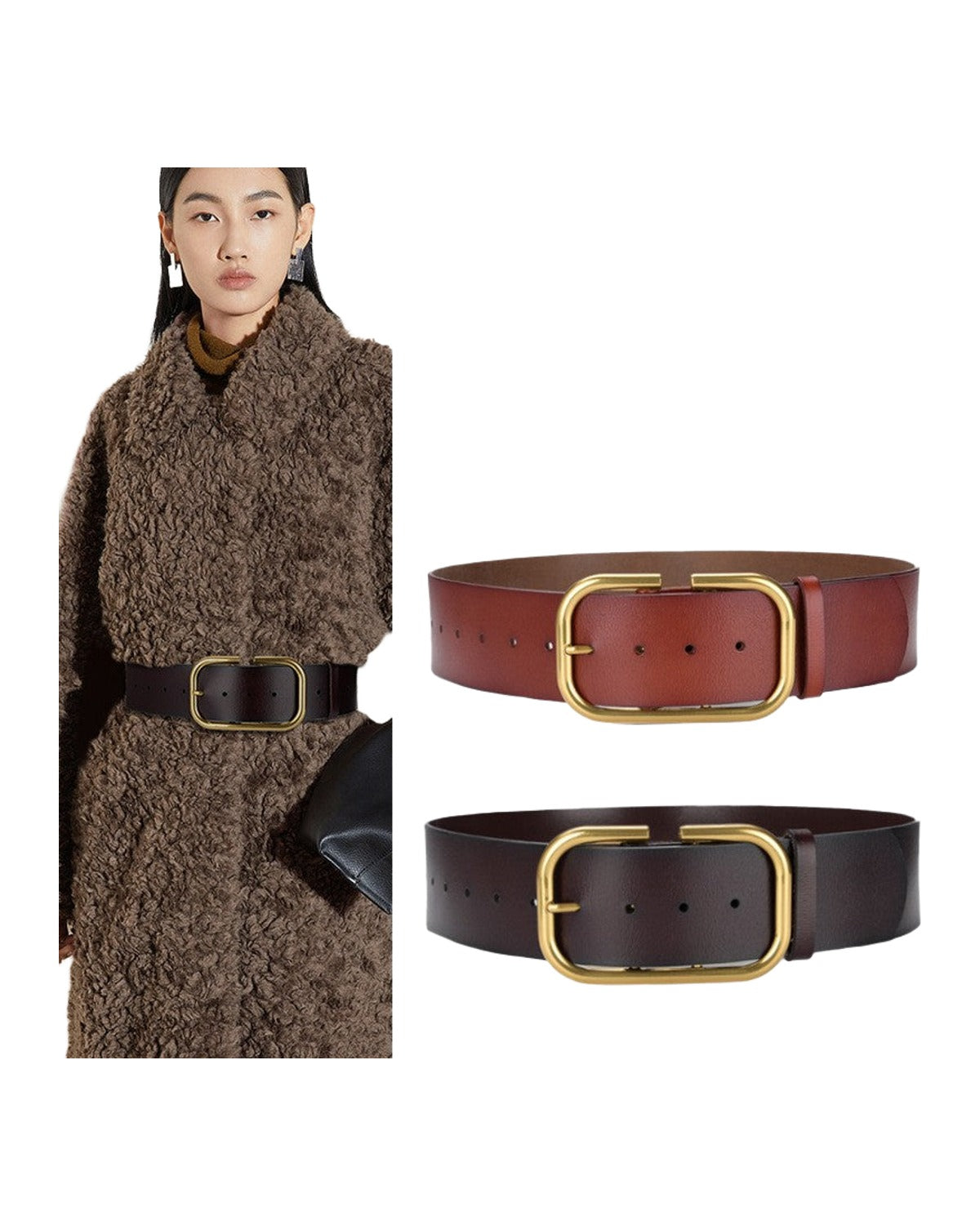Extra Wide Leather Waist Seal Trench Coat Belt photo 1