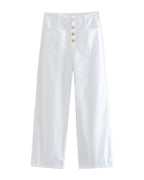 European High-waisted Baggy Wide-leg Capri Jeans photo 2